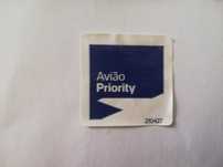 Selo etiqueta avião priority