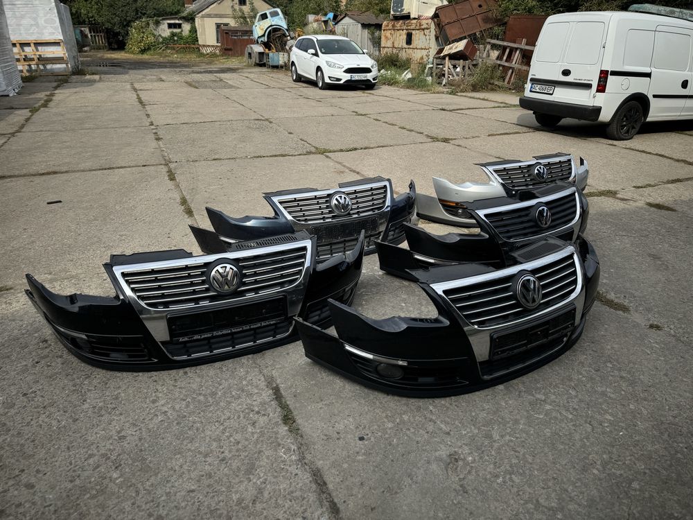 Бампер passat b6 голий в зборі пассат б6 передний vw passat b6 решітка