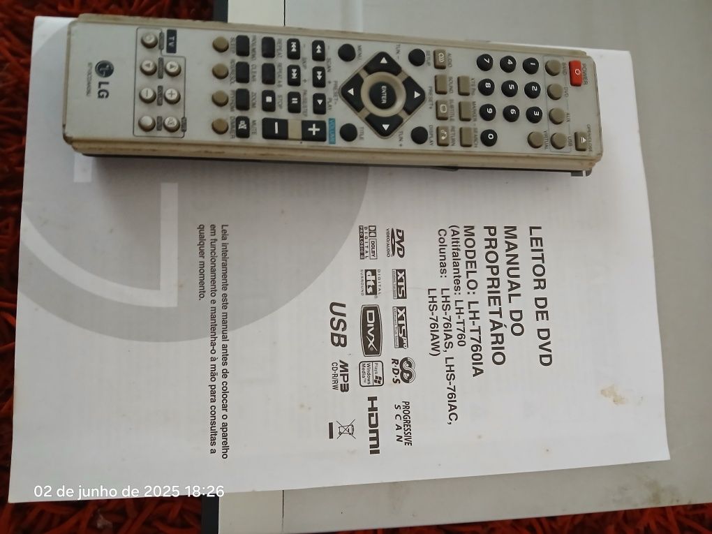 Leitor de DVD /Cinema em casa LG.5.1. LH-T760-IA.
