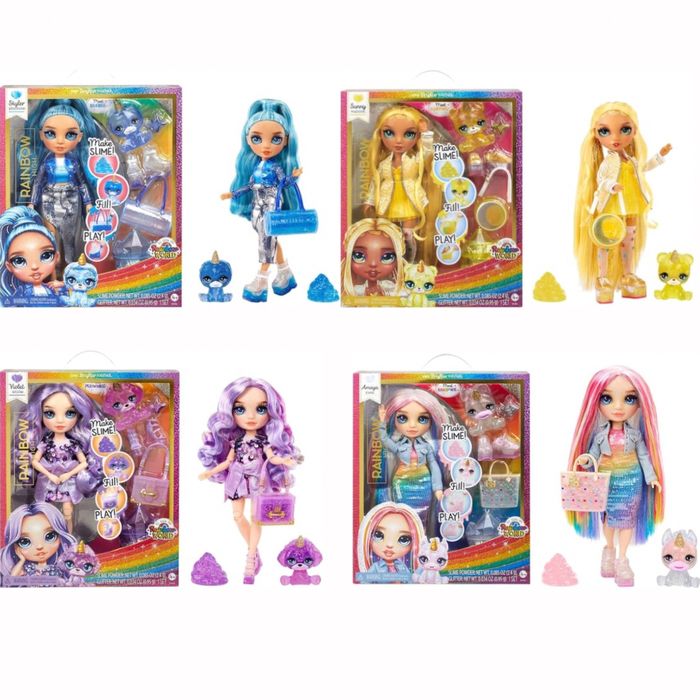 Лялька Rainbow High Amaya, Skyler, Violet, Sunny, Slime Kit & Pet