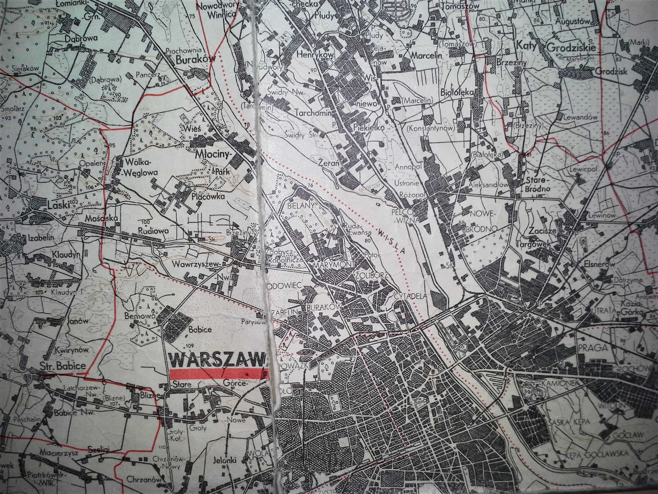 Stara Mapa Województwo Stołeczne Warszawskie 1975 rok