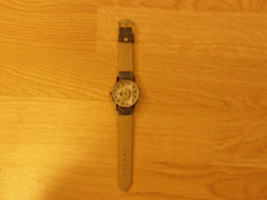 Zegarek Skeleton analogowy quartz szkło z dwóch stron odkryty męski.
