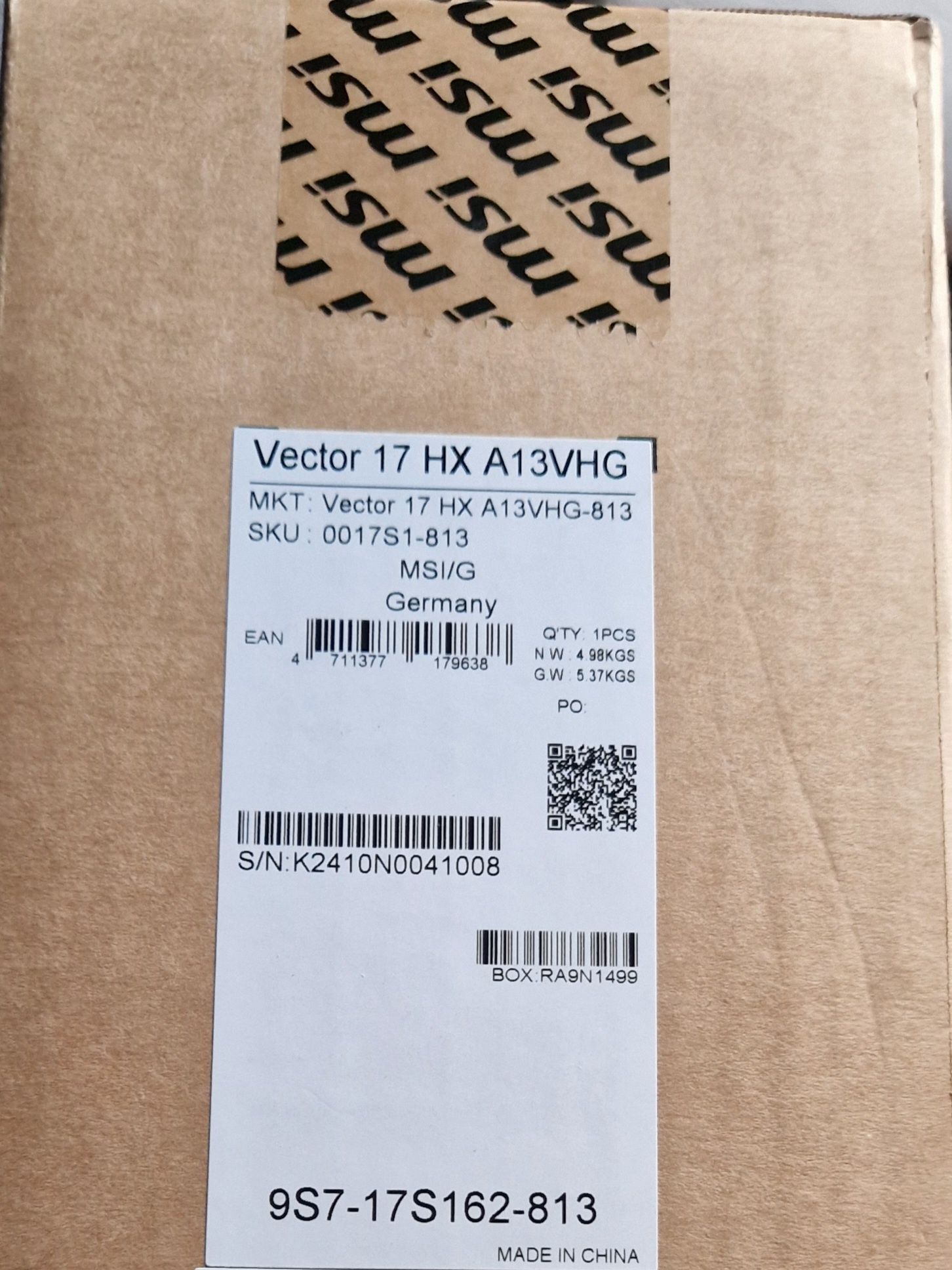 msi Vector 17 HX A13VHG-813