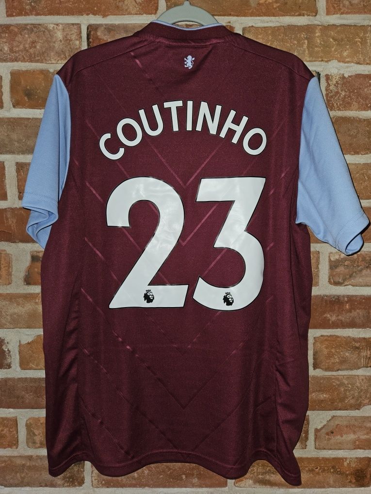 Aston Villa home jersey 22/23 size L PL badge PL name Coutinho 23