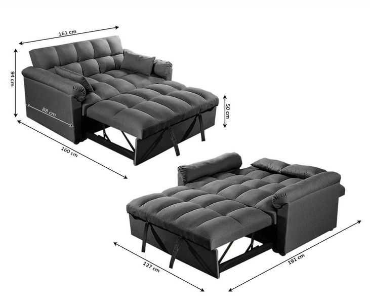 promoção sofá cama preto - portes grátis