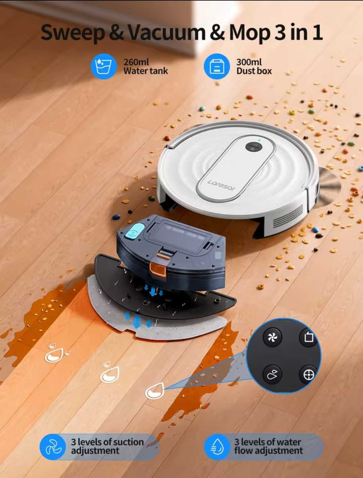 Robot odkurzacz Laresar P10 nowy model, mopowanie (nie iRobot) prezent