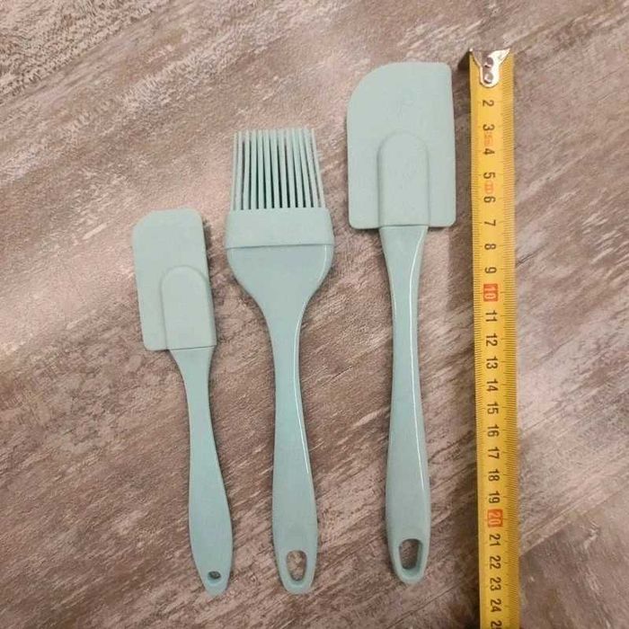 Zestaw silikonowy łyżka pędzel szpatułka kolor miętowy