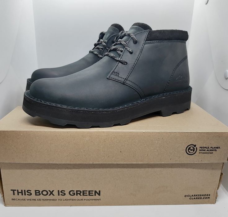 Кожаные 27см водонепроницаемые ботинки Clarks оригинал