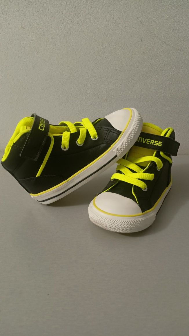 Trampki Converse All Star tenisówki adidasy czarne neonowe 24 wysokie