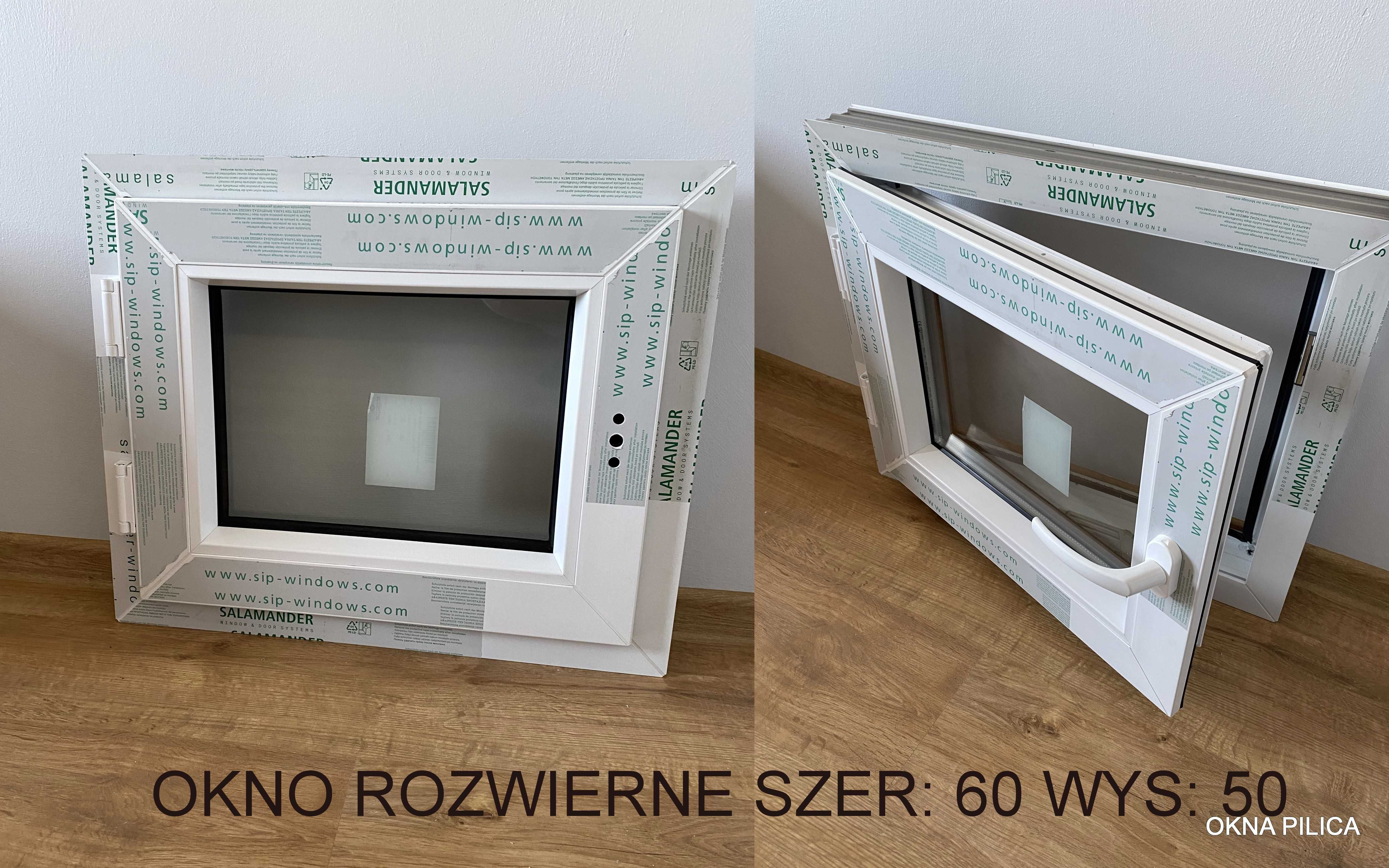 Wysyłka! OKNO białe ROZWIERNE 60x50 600x500, 50x60 500x600, 535x565