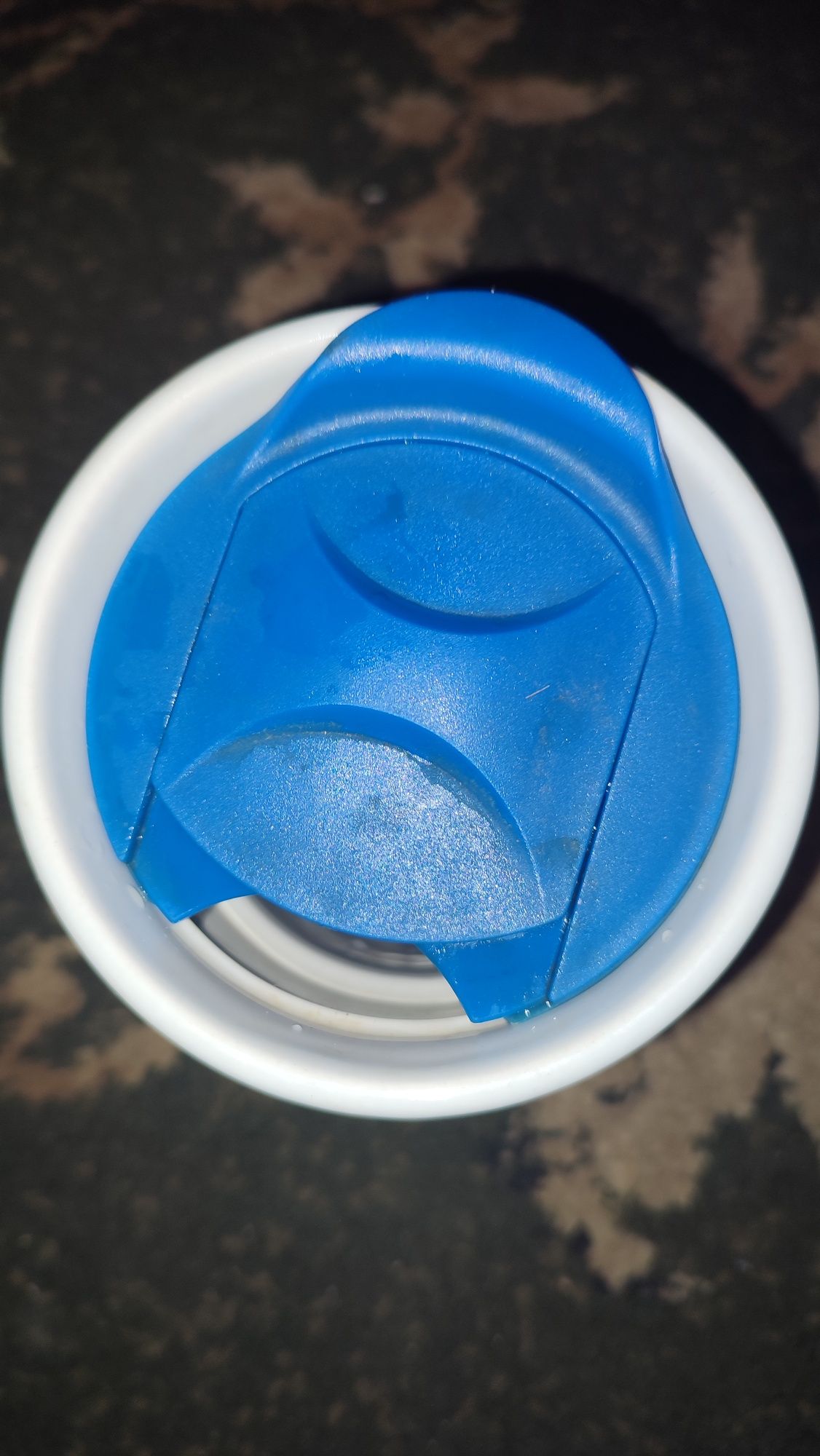 Чашка Термос. Синьо Біла