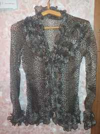 Леопардовая блузка (блуза, рубашка) с рюшами ТОЛЬКО ДОНЕЦК