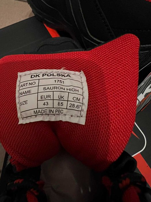 Buty Męskie Zimowe Czarno/Czerwone DK nr 43