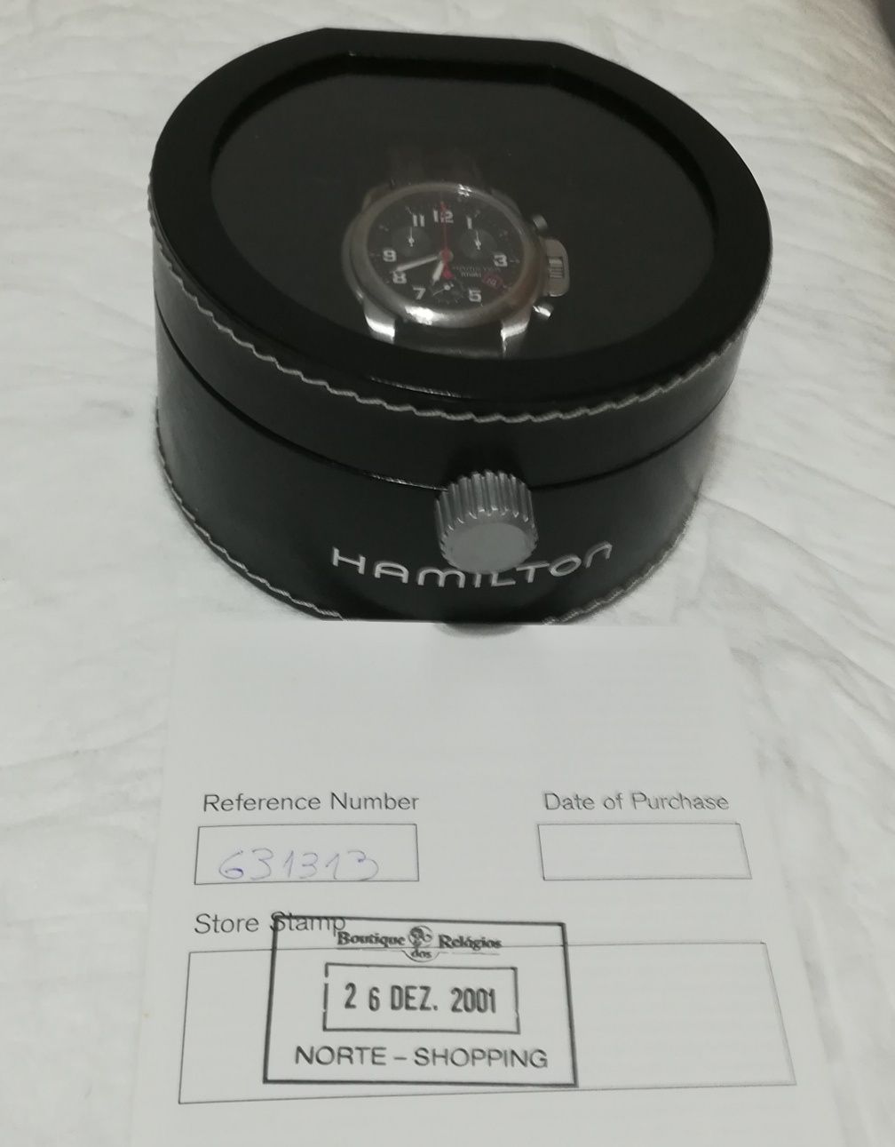Relógio Hamilton completamente original de 2001 e em muito bom estado.