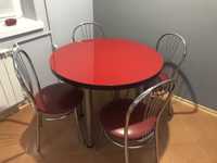 Stół okrągły 90 cm + 4 krzesła