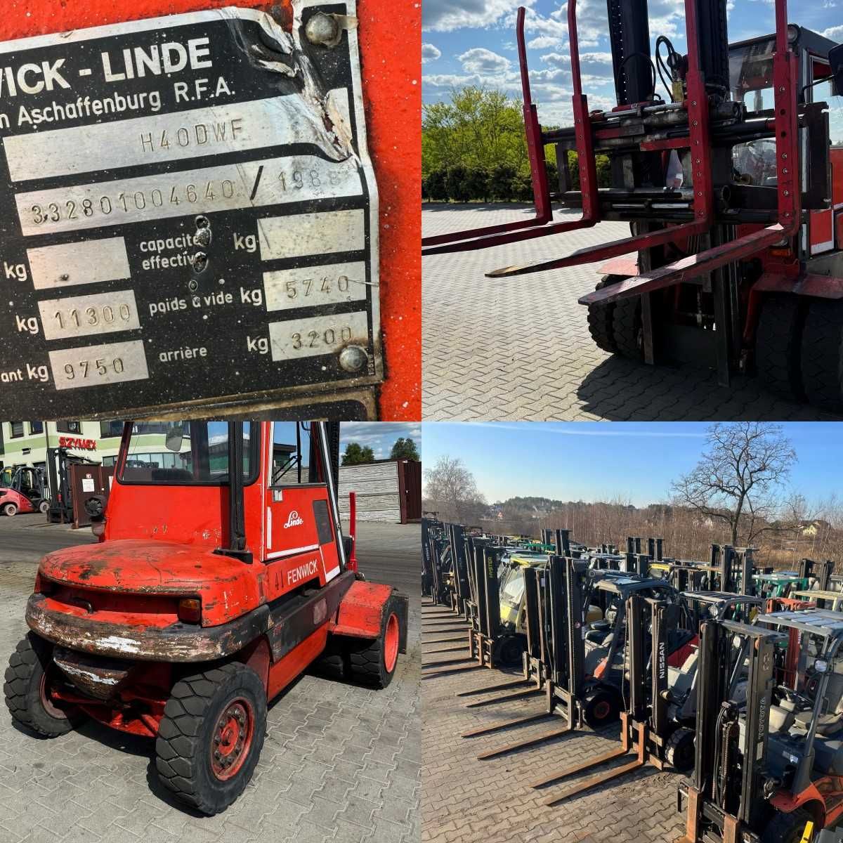 wózek widłowy LINDE H40D DEUTZ diesel bliźniacze koła 4000kg 4 -sekcja