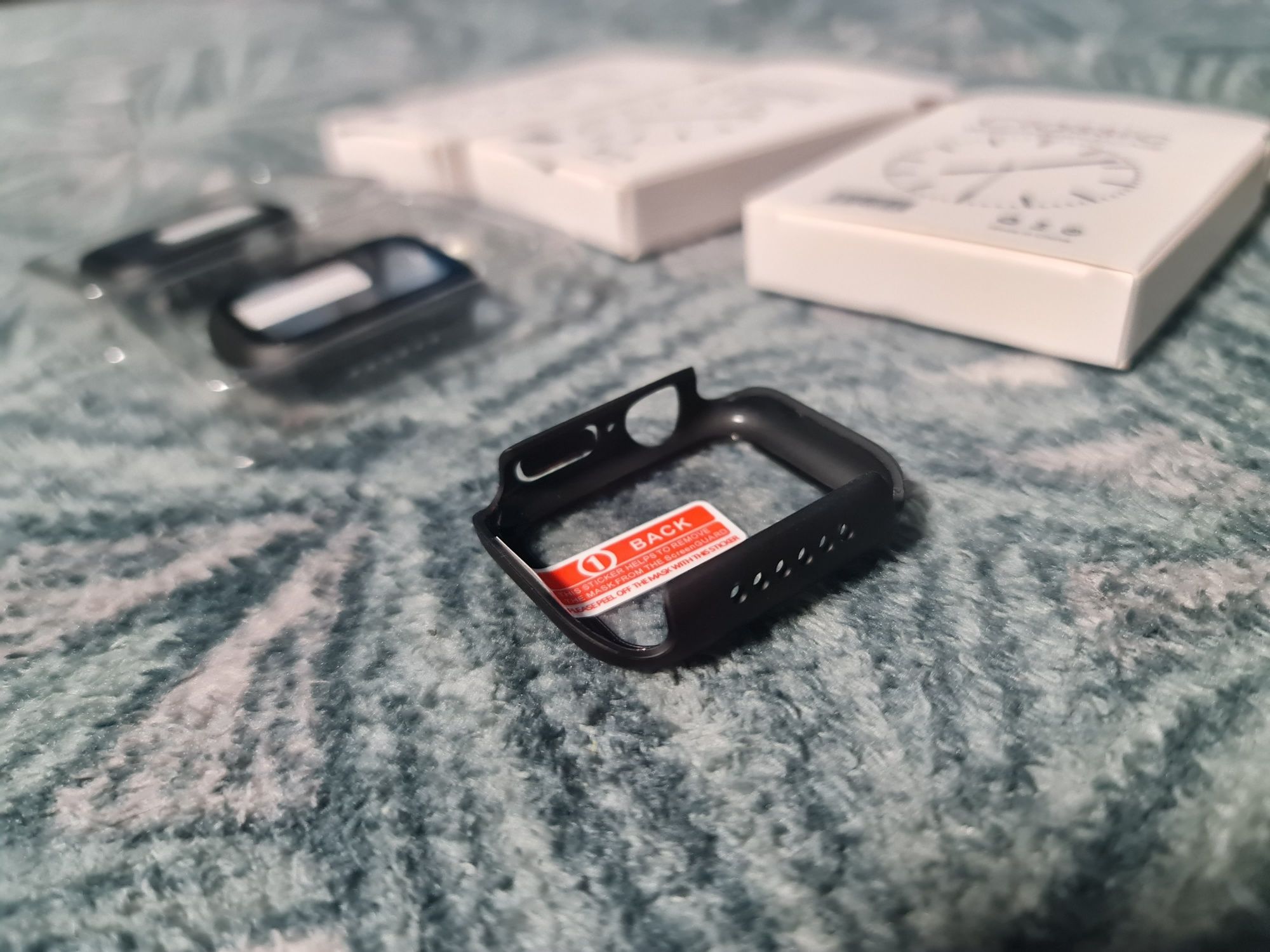 Etui Apple Watch 45mm Czarny AW 9 8 7 szkło case ochrona