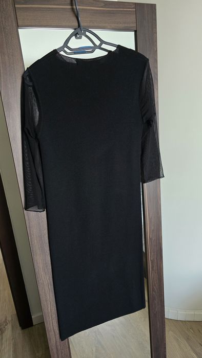 Zara sukienka czarna tiulowe rękawy L jak nowa