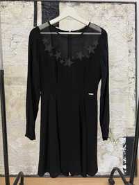 Czarna sukienka midi Guess - 100% wiskoza