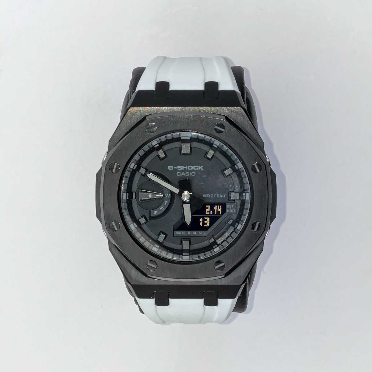 Spersonalizowany Casioak Biały Casio G-SHOCK Czarna Tarcza