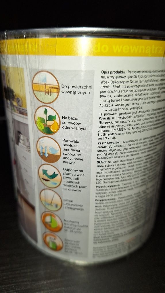 Wosk dekoracyjny OSMO biały transparent 0,75