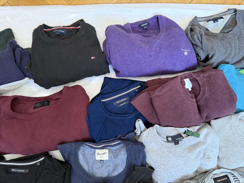 Bulk swetrow paczka ubrań 23 sztuk tommy hilfiger hugo boss gant