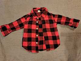Koszula w kratę czerwono-czarna 6-12 GAP