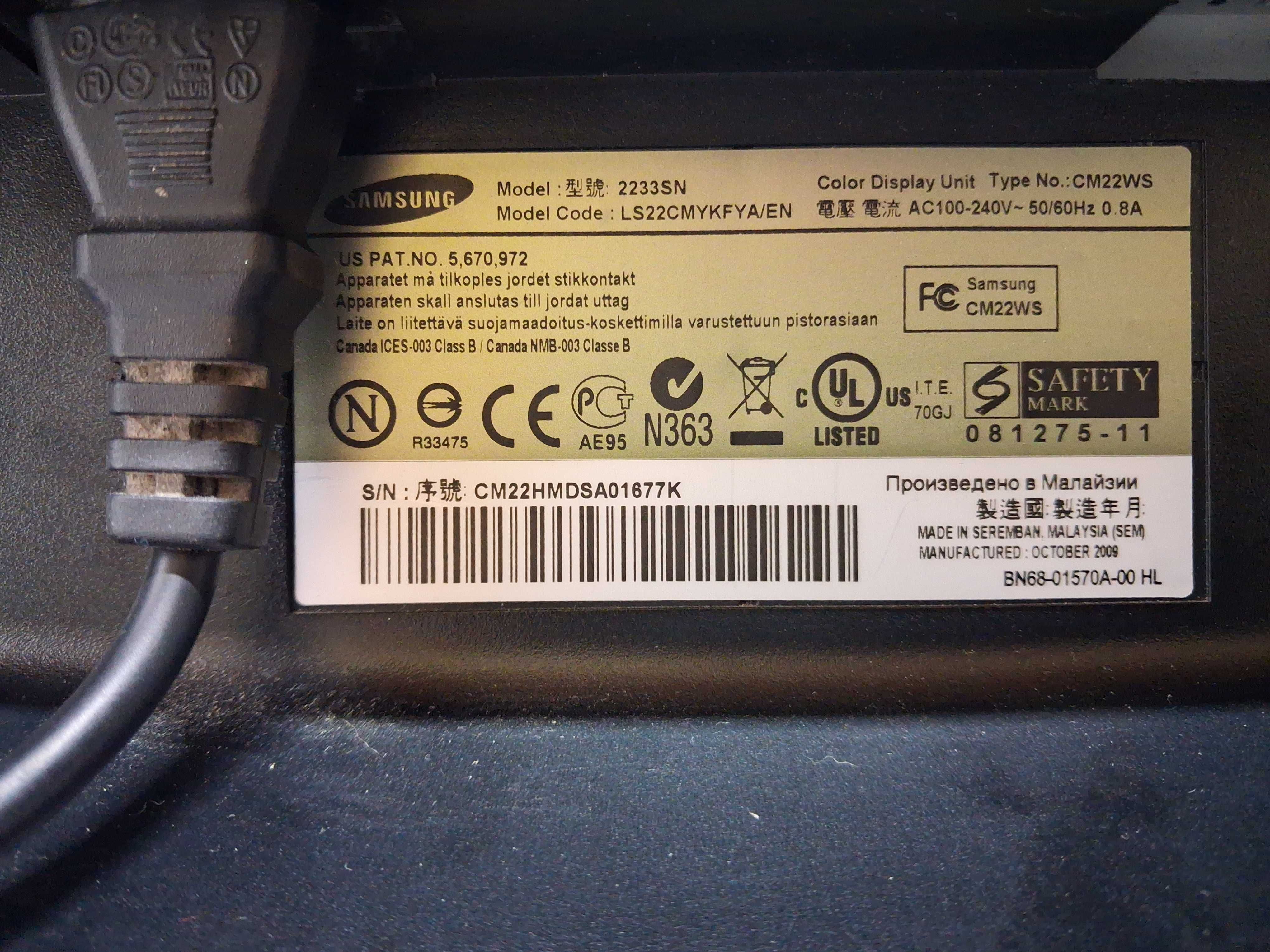 Monitor Samsung 22
