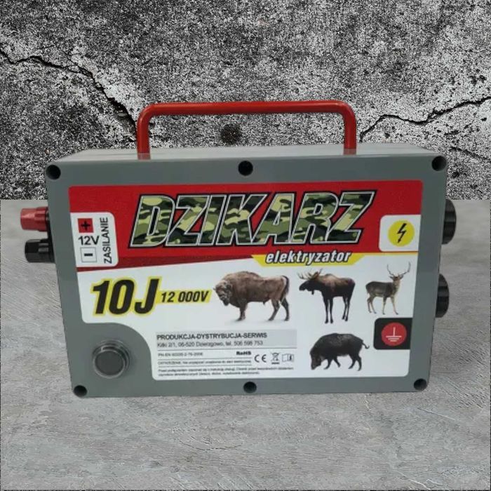 PASTUCH na DZIKI, wydry, jelenie 12/230V, DZIKARZ 10J - TURBO MOCNY