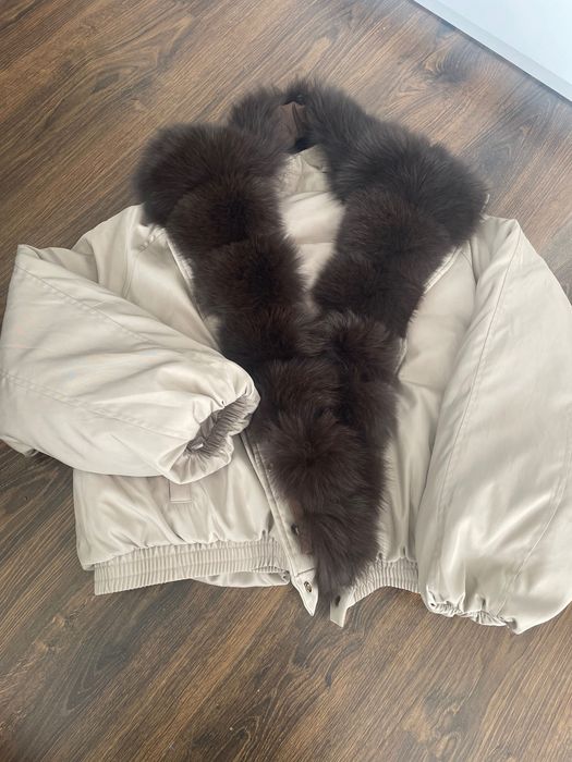 Тепла куртка( бомбер) з натуральним хутром