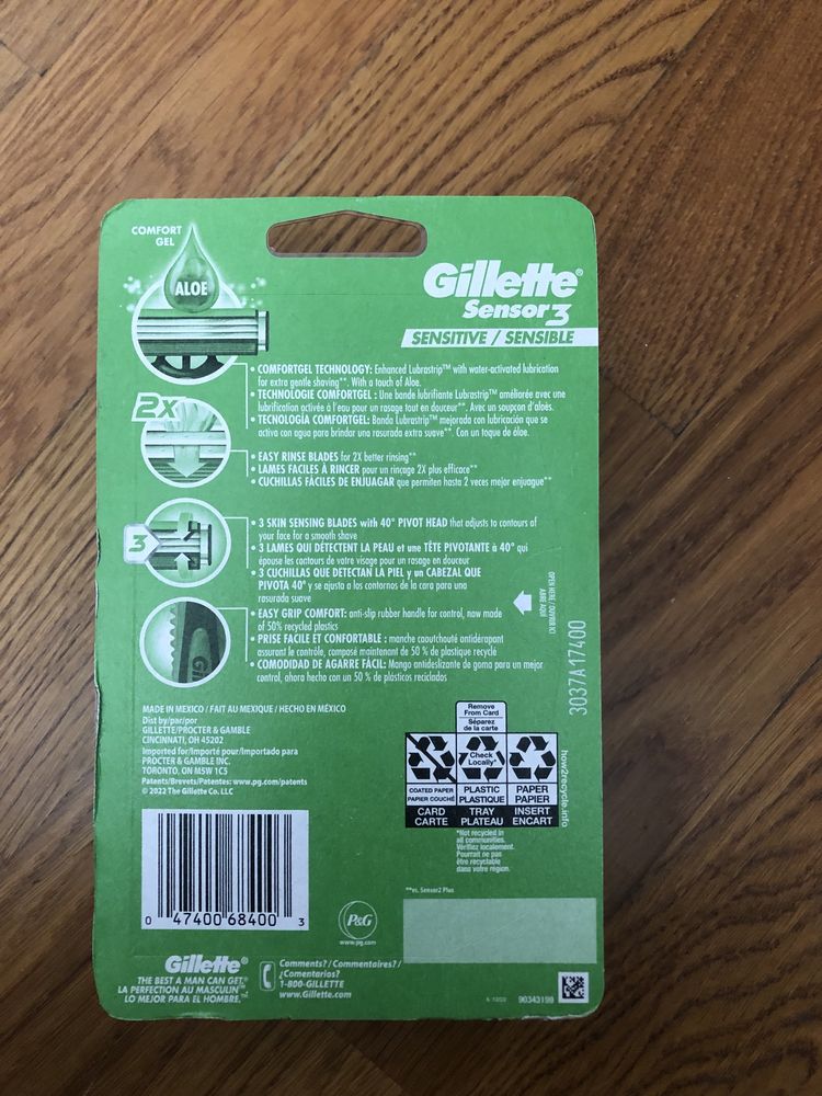 Бритви Gillette Sensor 3