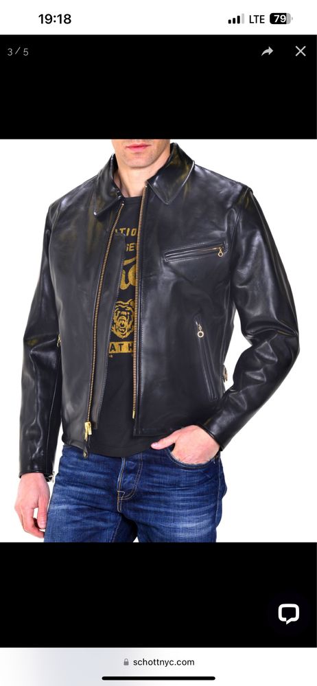 Куртка кожаная мужская Schott 689H. Horsehide. США.