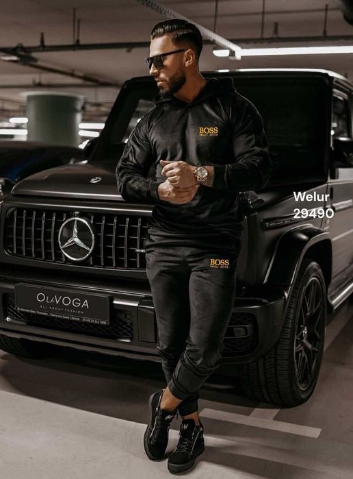 Hugo Boss dresy męskie welurowe M L XL 2xl