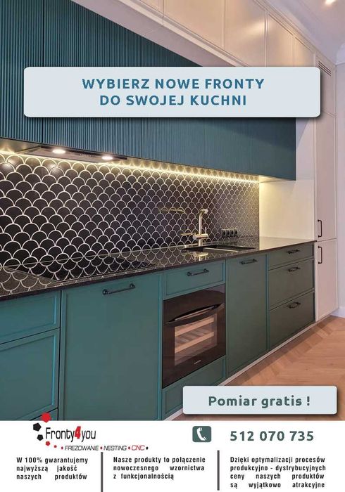 Fronty meblowe kuchenne frezowane lakierowane