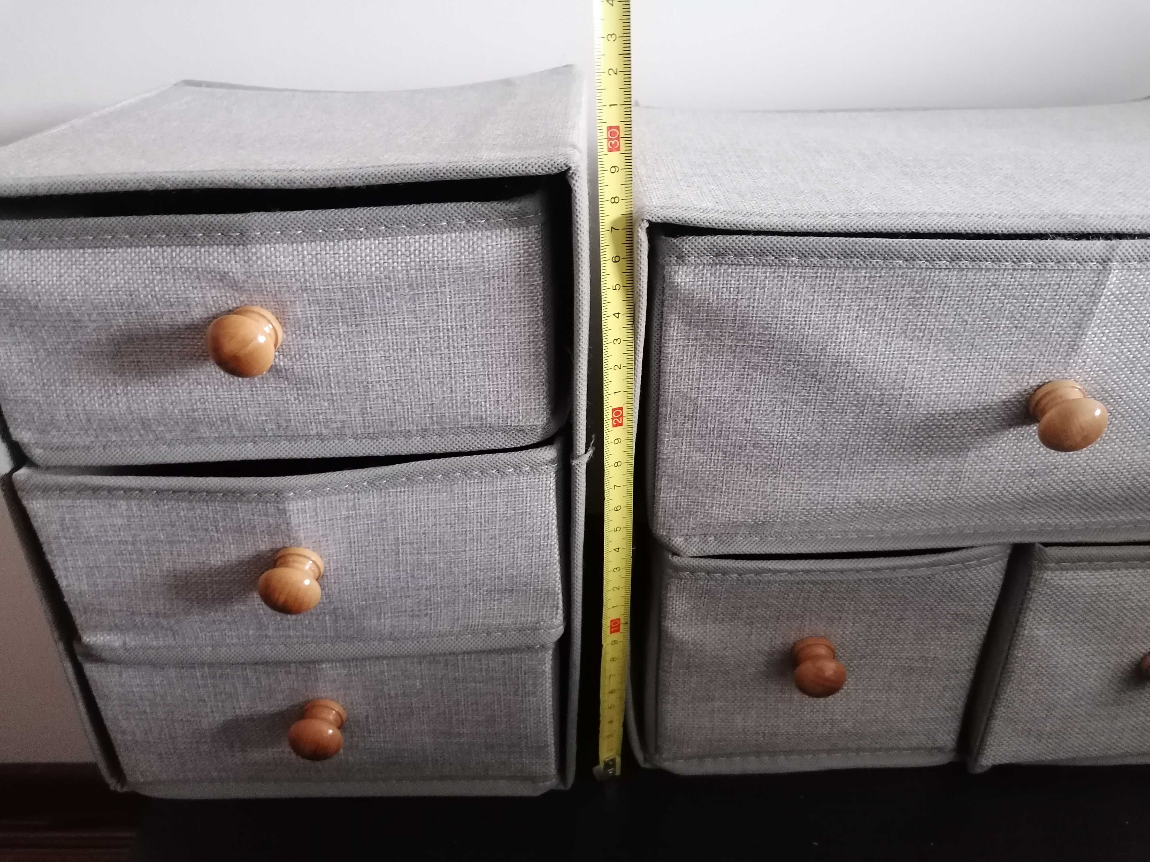 Składany organizer z szufladami, z tkaniny