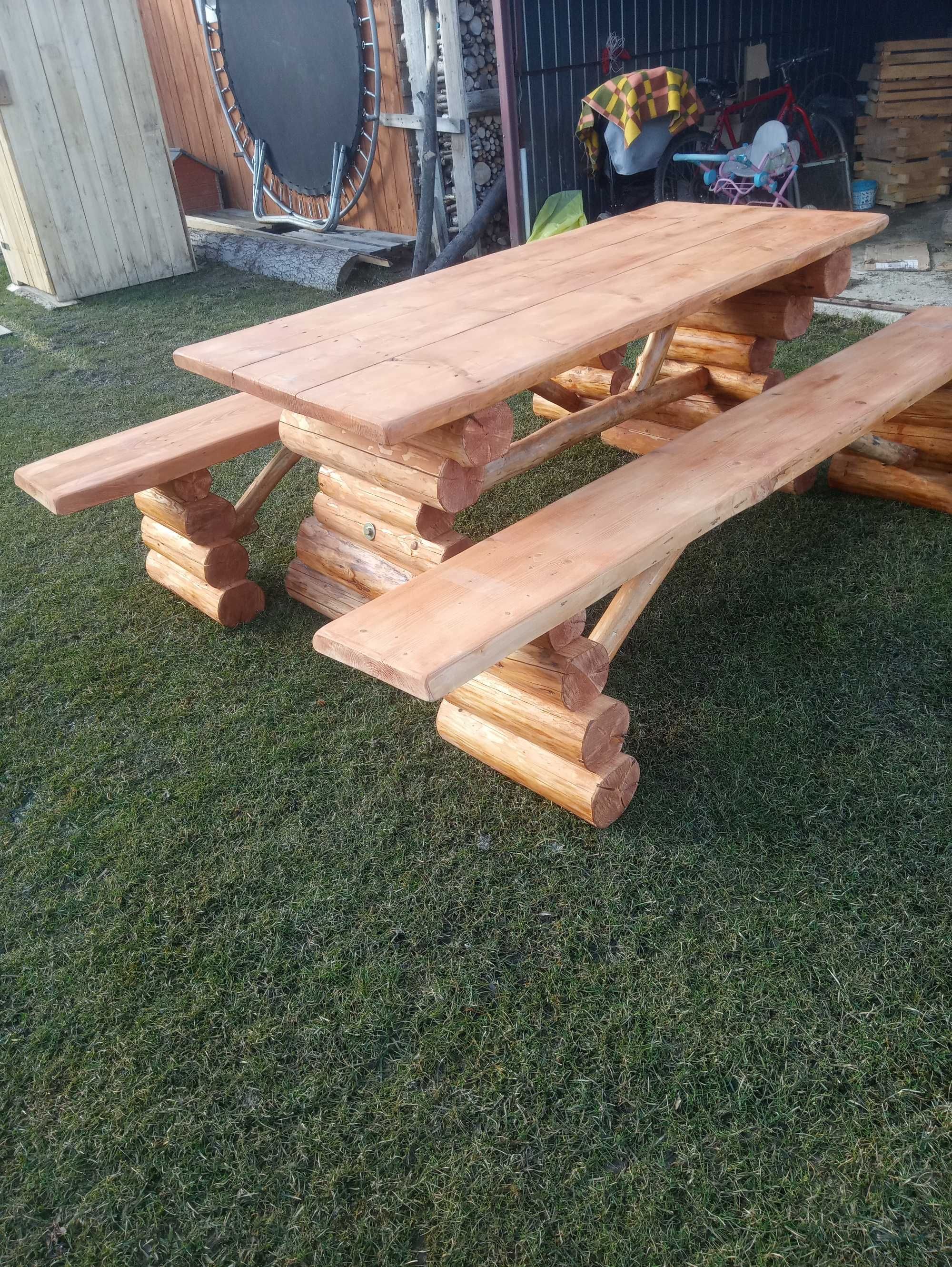 Meble ogrodowe - stół + ławka