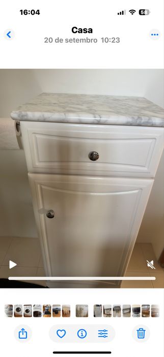 Movel pequeno casa banho com tampo em marmore