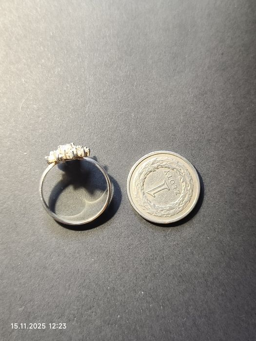 Pierścionek srebrny 925, średnica 19,8 m, duży rozm 22