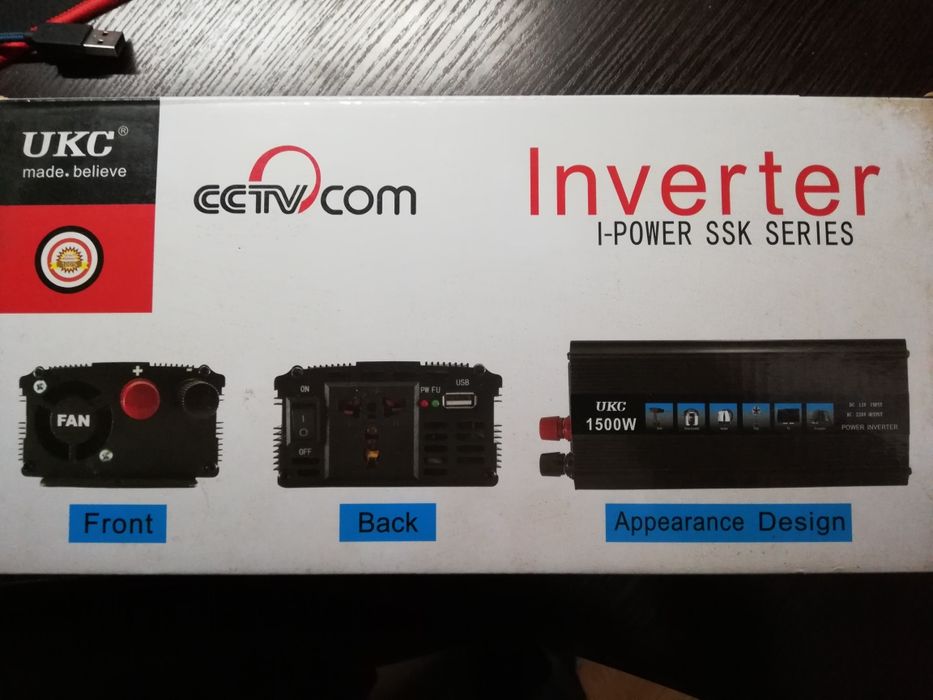 Інвертор перетворювач напруги UKC 12-220V 1500W автомобільний Power In