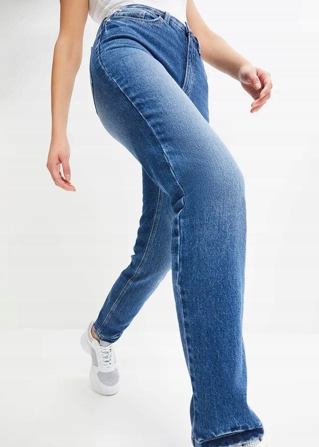 B.P.C jeansy straight high waist wysoki stan ^40