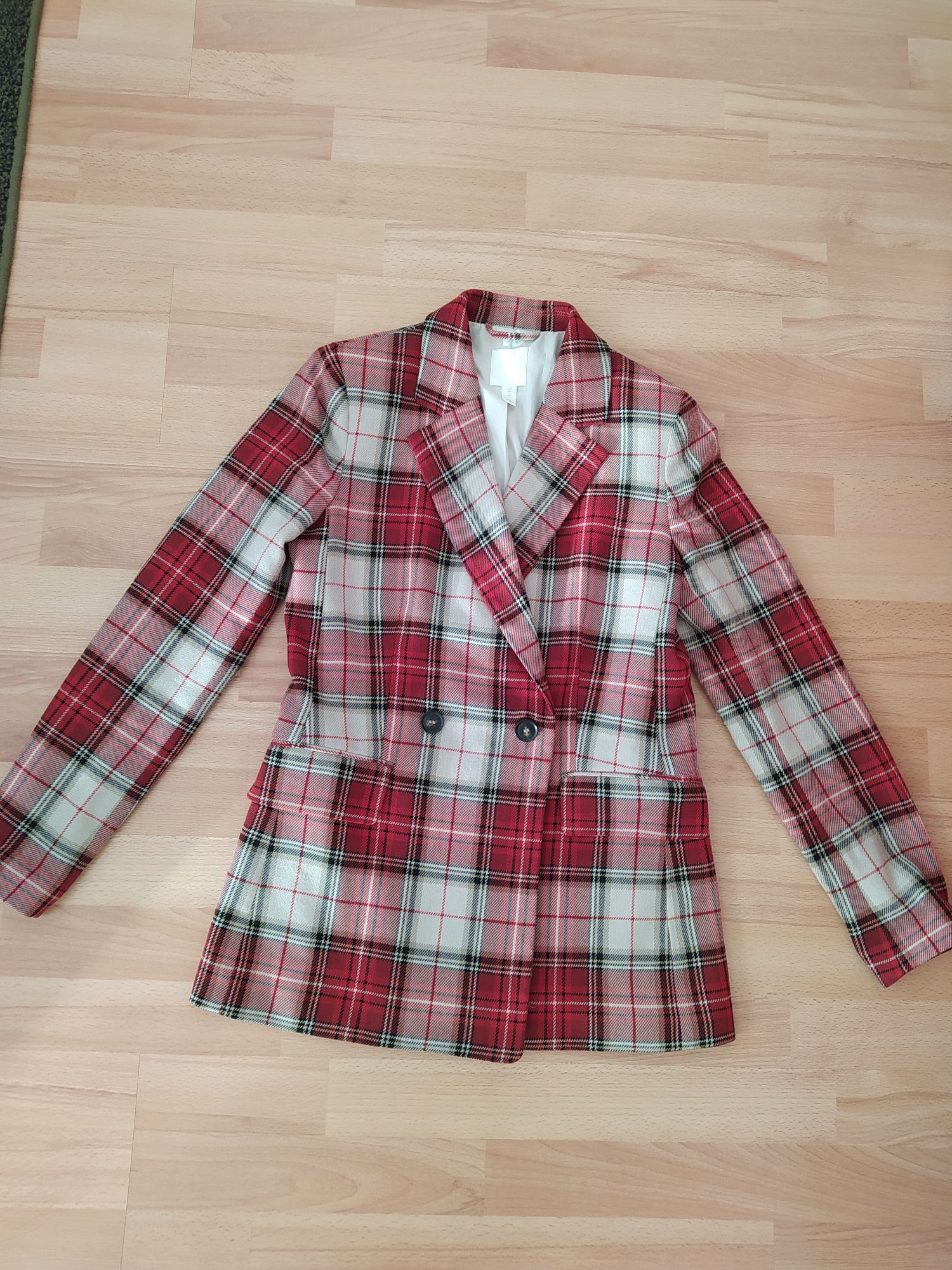 marynarka w kratę h&m 34