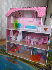 Іграшковий будинок для ляльок з меблями