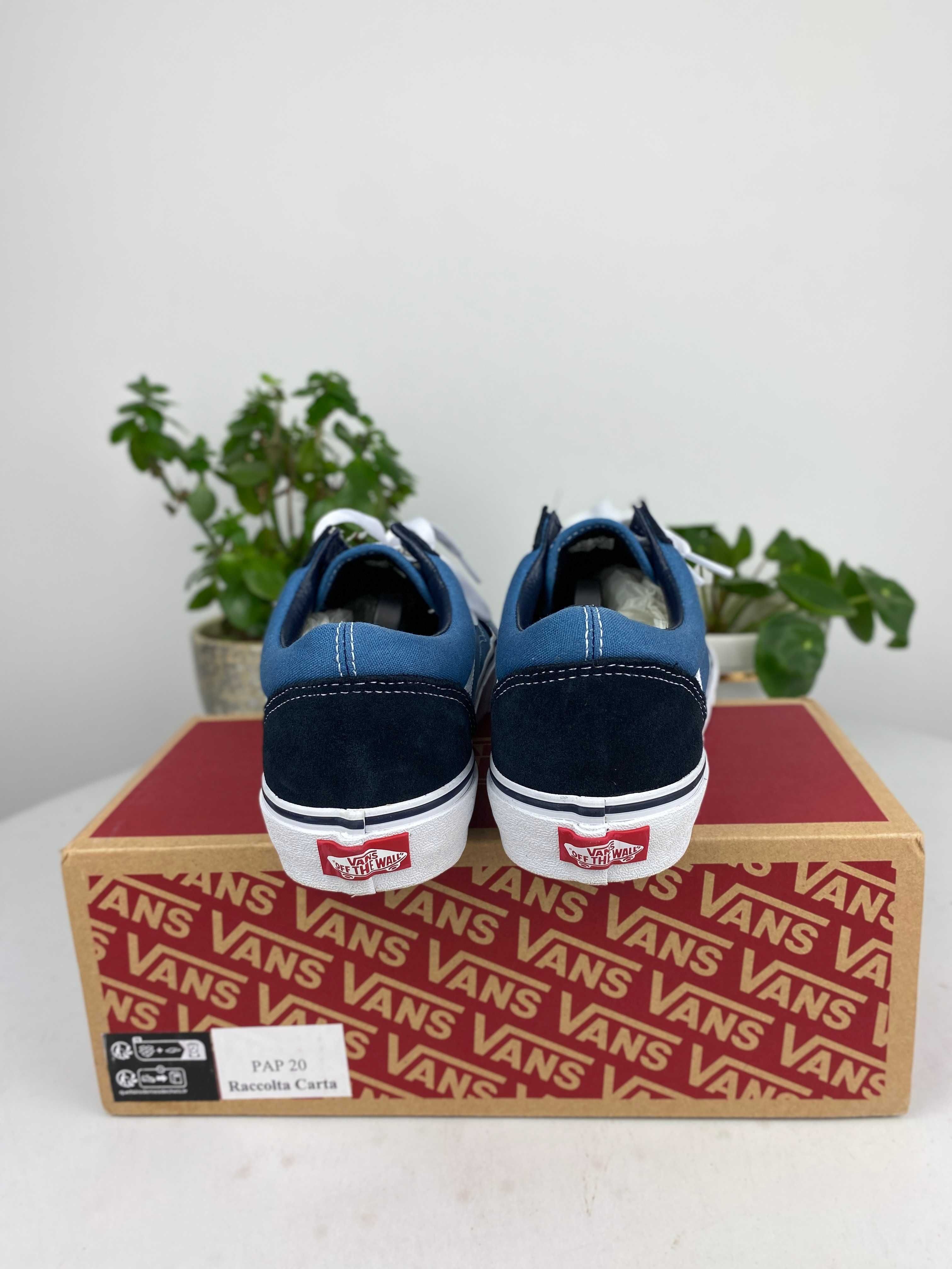 białe czarne granatowe buty vans old skool navy r. 40,5 n58