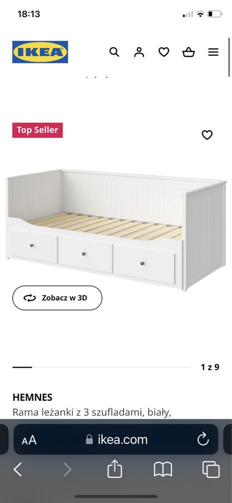 łóżko rozkładane leżanka ikea hemnes