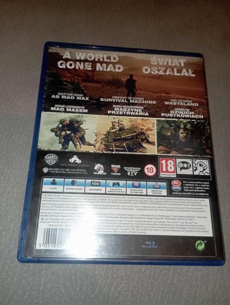 Mad Max. PS4 PL 6/6 bez rys płyta!