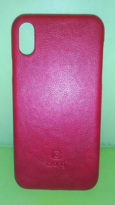 Etui Plecki iPhone Xs / X Czerwone Skóra ekologiczna Crong Essential
