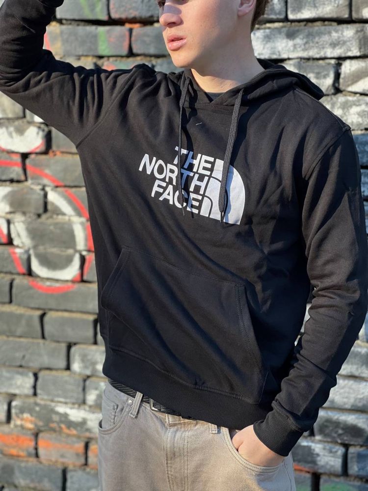 Чоловічі чорні худі TNF big logo The North Face оригінал casual теплі