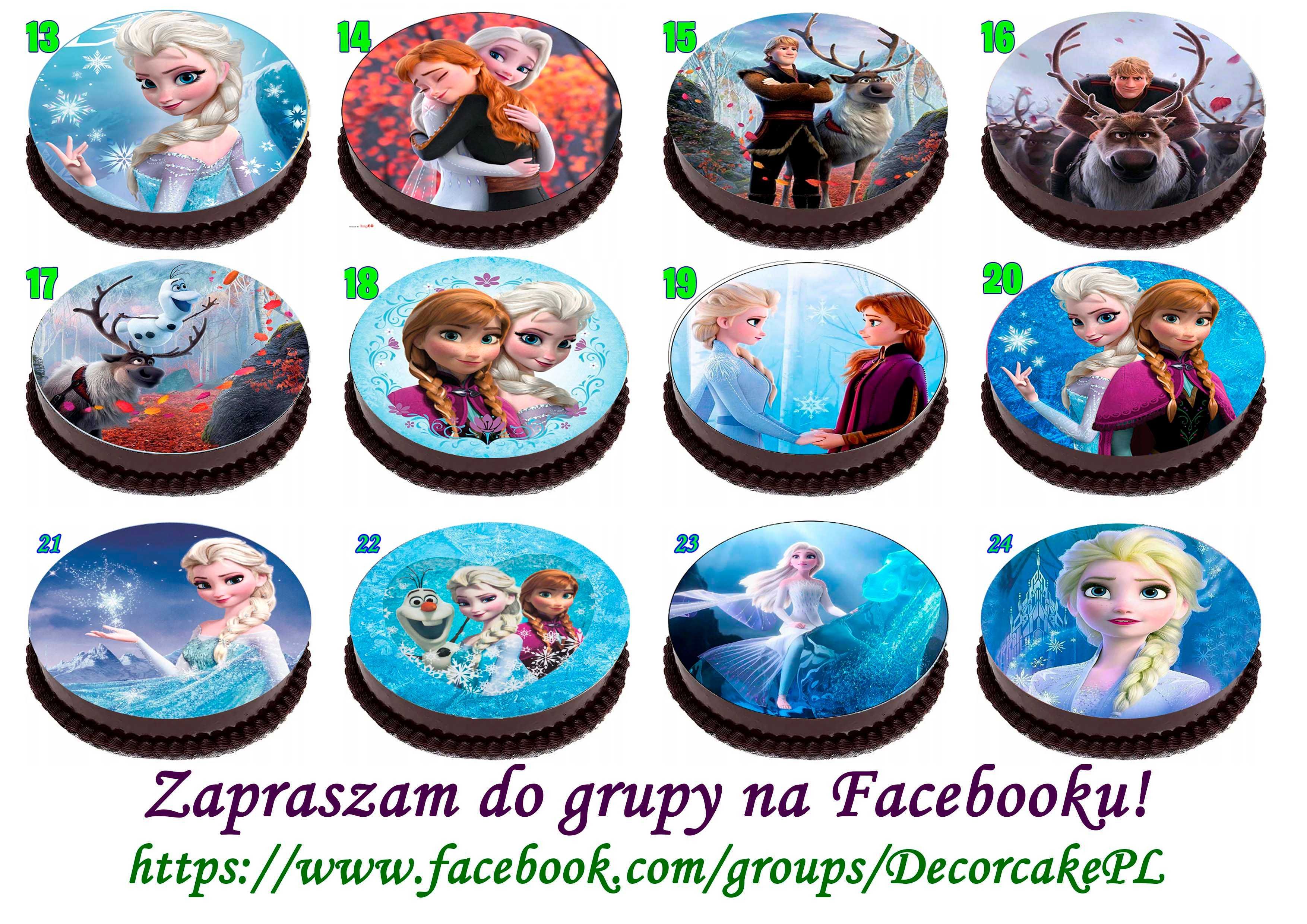 Opłatek na tort "Kraina lodu"(Frozen) Wydruk jadalny waflowy jakosc