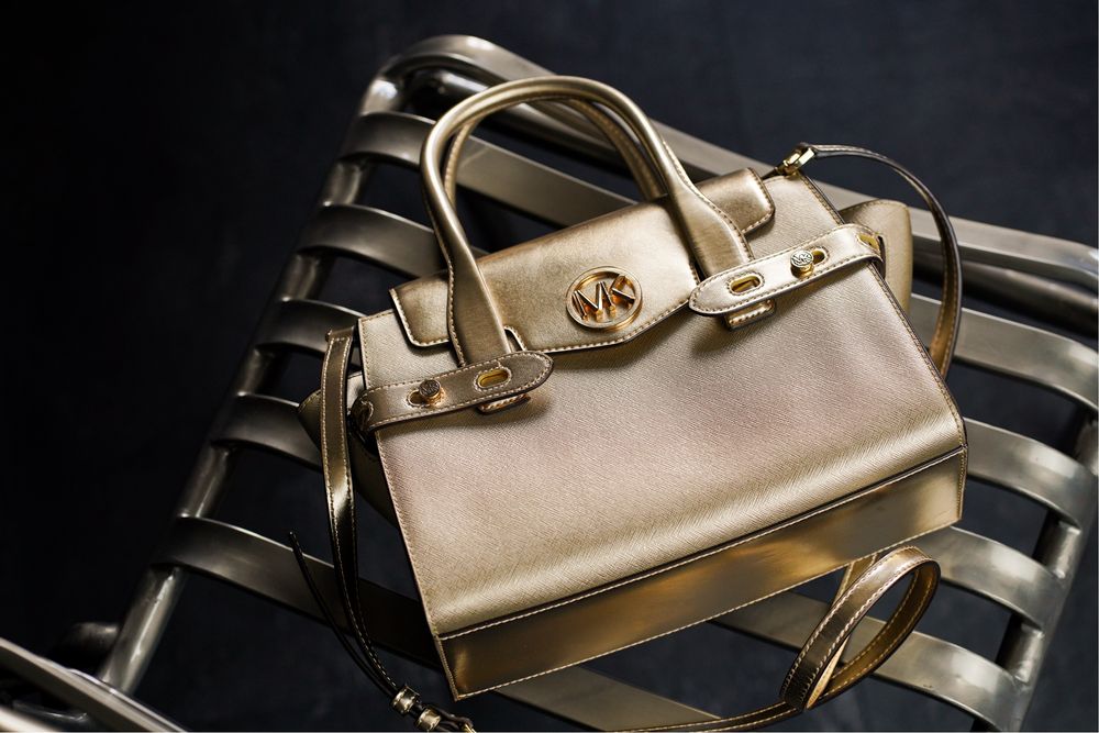 ОРИГІНАЛ! Сумка Michael Kors Carmen Medium Metallic Belted Satchel