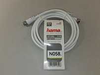 N058 Kabel Antenowy SAT Hama 75dB 1,5m Wtyk F Na Wtyk F Satelitarny